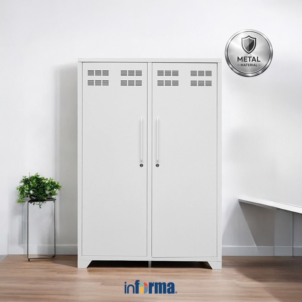Informa Orla Lemari Arsip Kantor Metal 2 Pintu - Putih File Cabinet Lemari Besi Kabinet Tempat Dokum