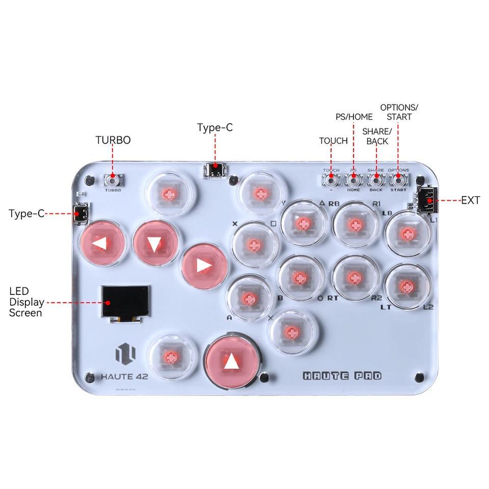 Haute42 Arcade Hitbox Controller Fight Stick PC  Joystick Hitbox Controller Keyboard For Ps4 / Swit/