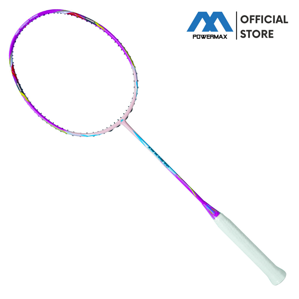 POWERMAX Air Blade 100 Raket Badminton Wanita Pink Peach Ungu Cantik High Tension 36 Lbs 4U Ringan
