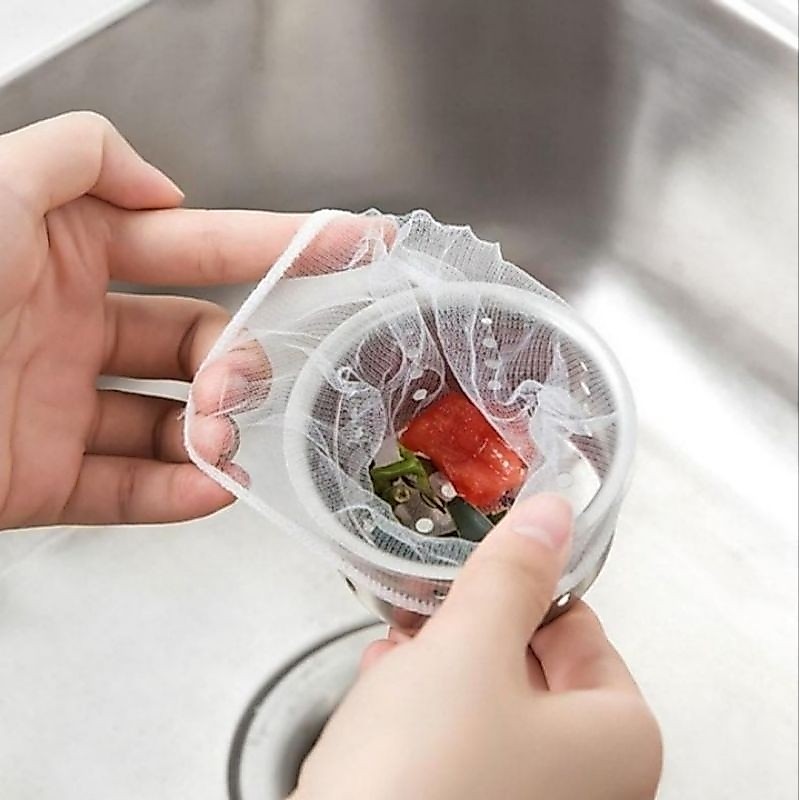 Kain Saringan Wastafel Cuci Piring Dapur Kantong Filter Penyaring Kotoran Sisa Makanan