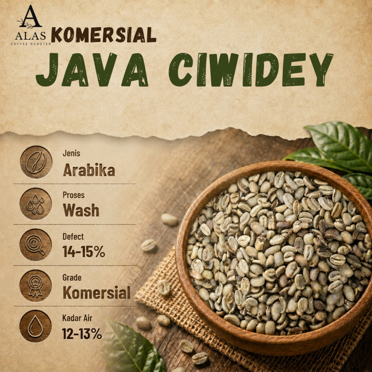 Arabika Ciwidey Komersial Grade 3 Green Bean | Biji Kopi Mentah 1kg