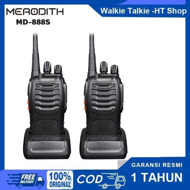 (COD) MERODITH 888S Walkie Talkie 2 Unit | UHF Radio Komunikasi Jarak Jauh LED Antena | Ideal untuk 