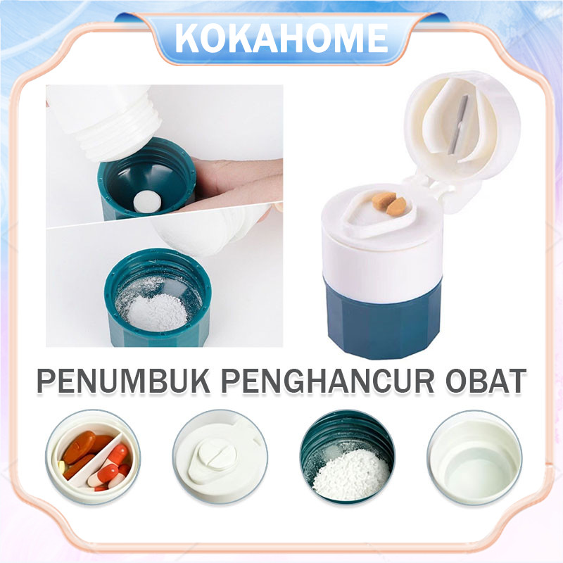 4 In 1 Pill Cutter/Penghancur Obat Tablet Pil/Pemotong Pil/Penghancur Pil/Penyimpanan Pil Dengan Pem