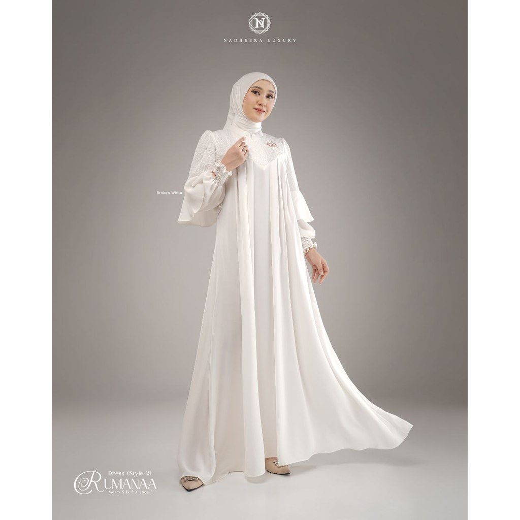 [HARGA SPESIAL] RUMANAA STYLE 2 BY NADHEERA LUXURY / GAMIS HITAM PUTIH