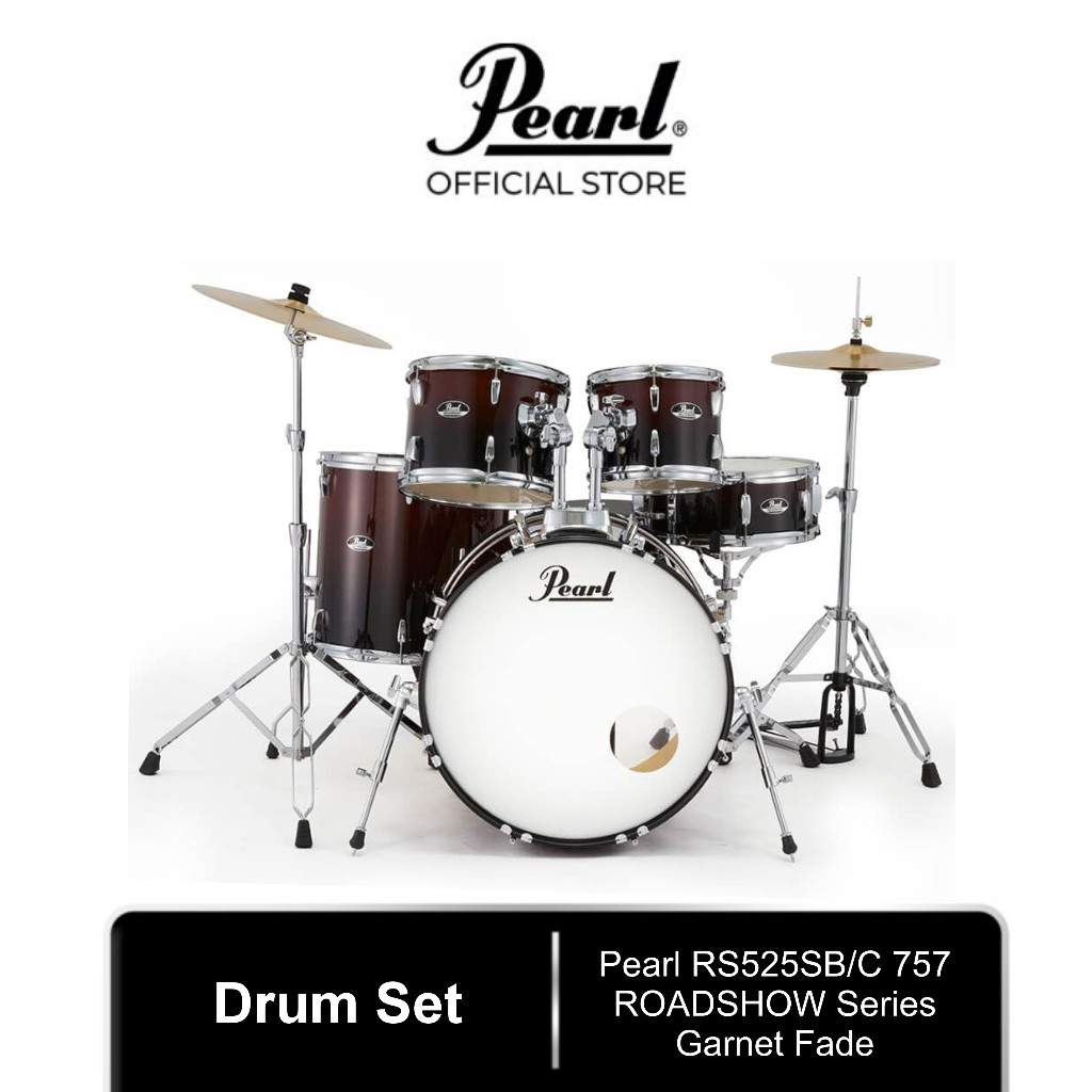 SPESIAL SALE Pearl RS525SB/C 757 ROADSHOW Series 5 Pieces Drum Set Garnet Fade | Drum Set Akustik