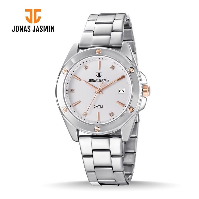 Jonas Jasmin - Jam Tangan Wanita Analog JJ-2277L Watch Include Box Fullset Stainless - SS1