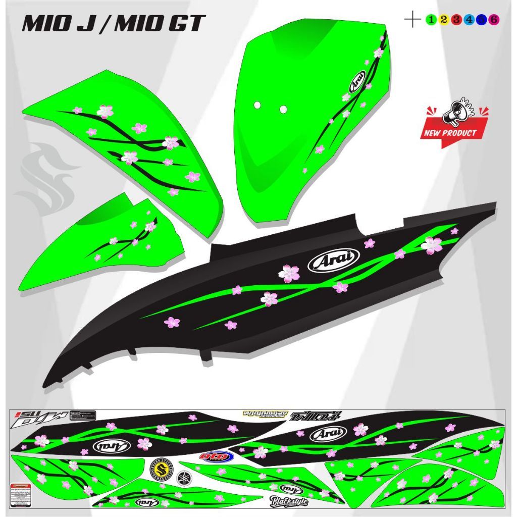 Striping stiker mio j mio gt motif keren bunga STIKER MOTIF