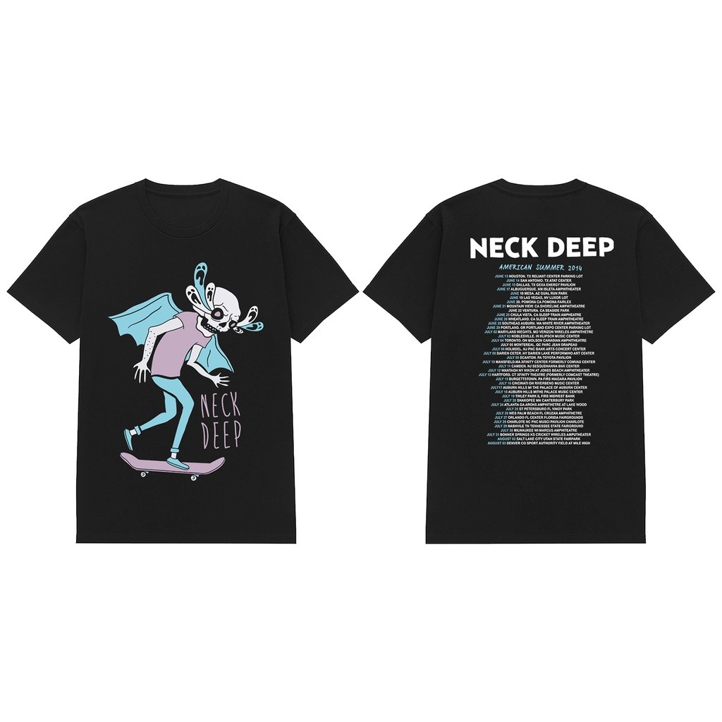 Black ID T-shirt Band Neck Deep Tour Original