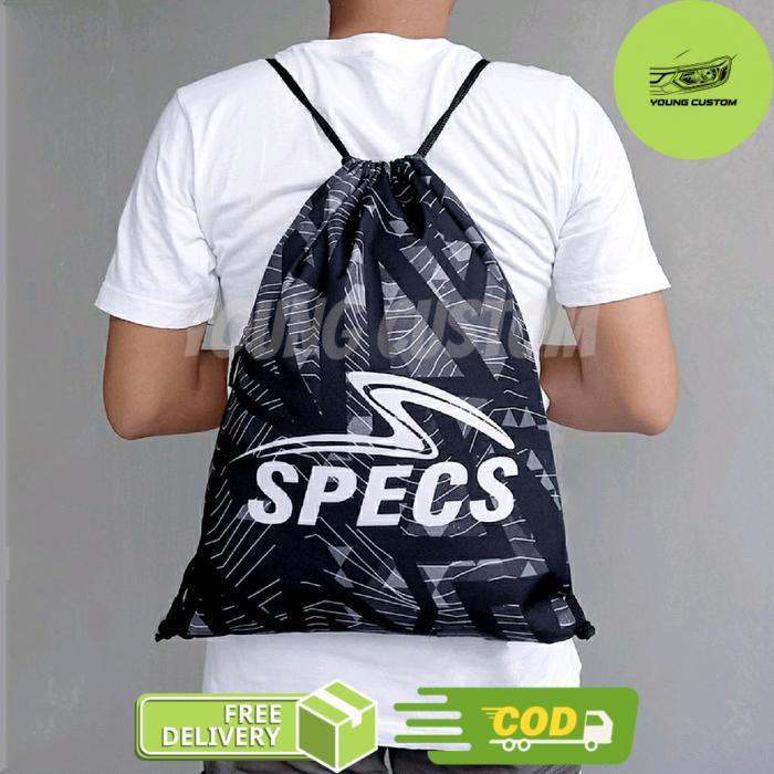Tas Serut Gymsack Olahraga Pria & Wanita Specs Woodie Black Grey Edition - -, -