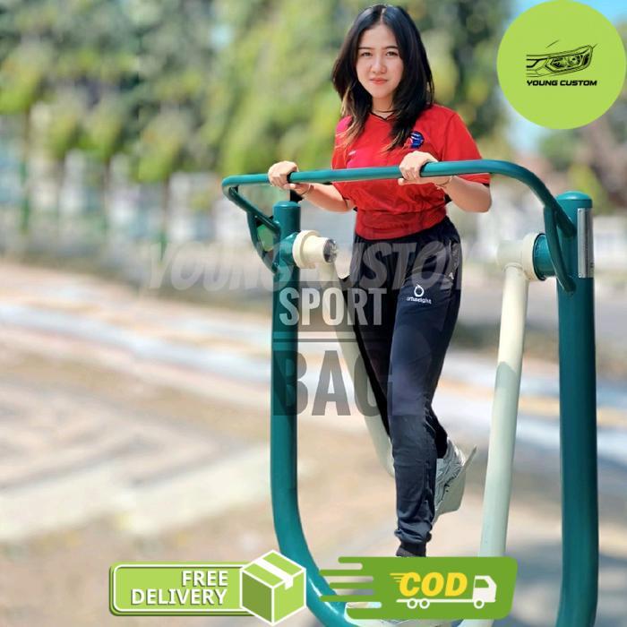 Celana Joger - Jogger Pants Sport Pria & Wanita Logo Bordir Ortus Putih - -, -