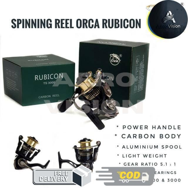 Reel Spinning Power Handle Orca Rubicon 2000 3000 Carbon Body - 2000