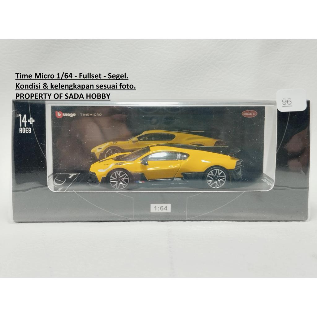 Diecast Time Micro 1/64 Bugatti Divo Kuning Segel