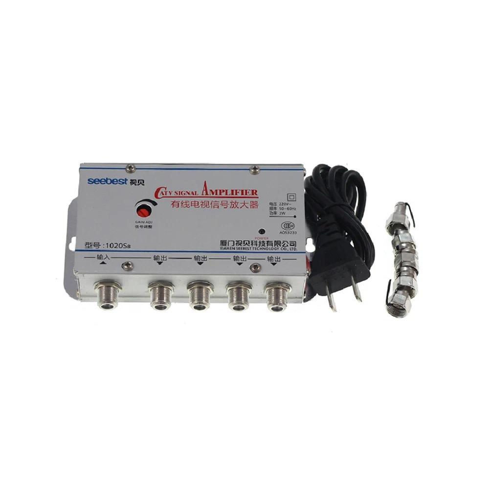 1 In 4 Out CATV Cable TV Splitter Amplifier gital TV Antenna Signal Booster amplificador señal tv in