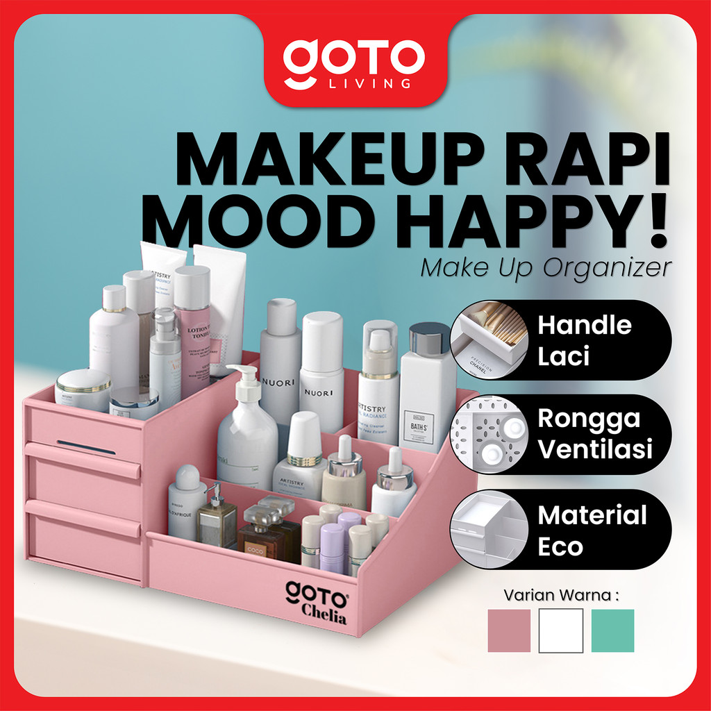 Goto Chelia Rak Kosmetik Skincare Kotak Penyimpanan Make Up Organizer