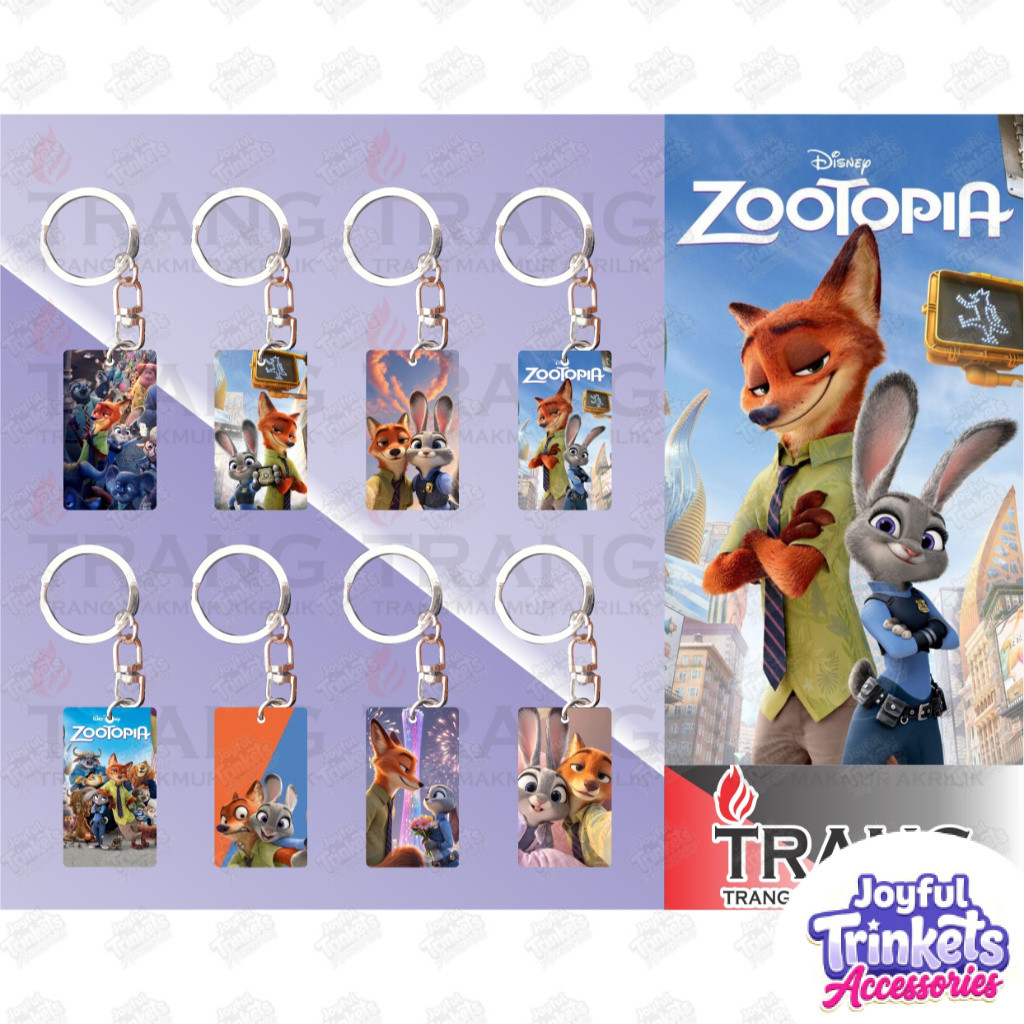 Gantungan Kunci Akrilik Zootopia / Keychain Acrylic Zootopia