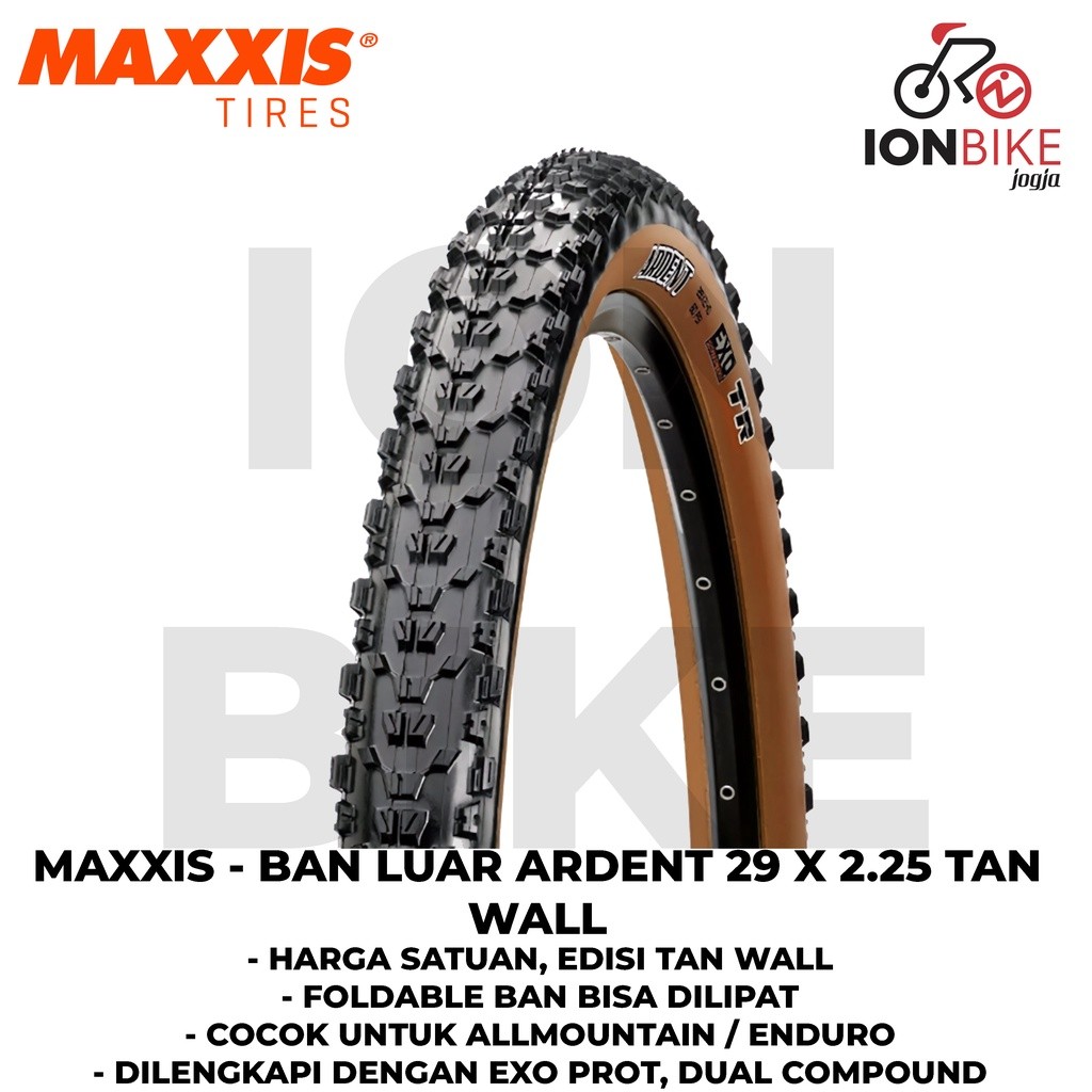 Ban Luar Maxxis Ardent 29 x 2.25 Tan Wall KEVLAR 29x2.25 Sepeda MTB Gunung 29 Inch 29er 29ers Er Ers