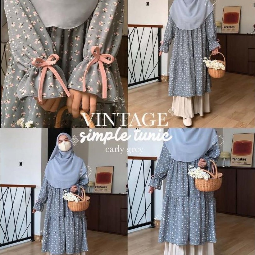 PREMIUM VINTAGE SIMPLE TUNIK BY ARUNAOUTFIT || TUNIK MOTIF BUNGA LUCU KEKINIAN