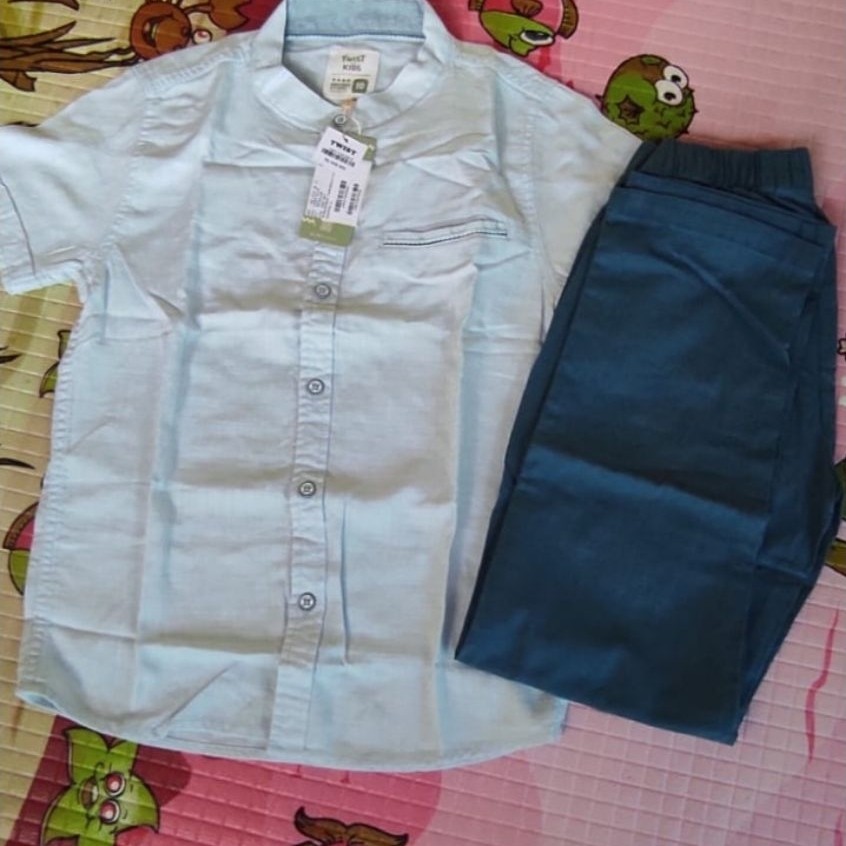 koko anak ori twist kids size 10 variasi warna teal blue
