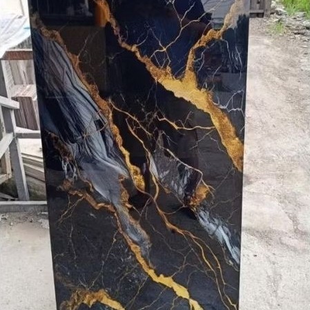Granit lantai 60x120 hitam mewah Glossy Glazed polished