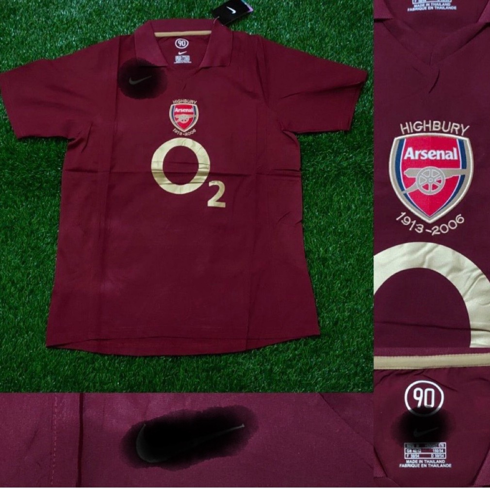 Jersey Kaos Baju Sepak Bola Arsenal Home Away 3rd Third Merah Marun Henty Retro Klasik Classic Jadul