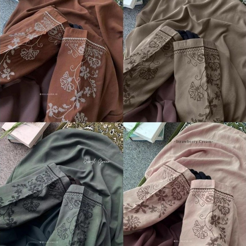 7.7 LAYFA ABAYA BORDIR BELLALUNA/ GAMIS BORDIR/ ABAYA BORDIR BUNGA/ ABAYA BELLALUNA/GAMIS BELLALUNA