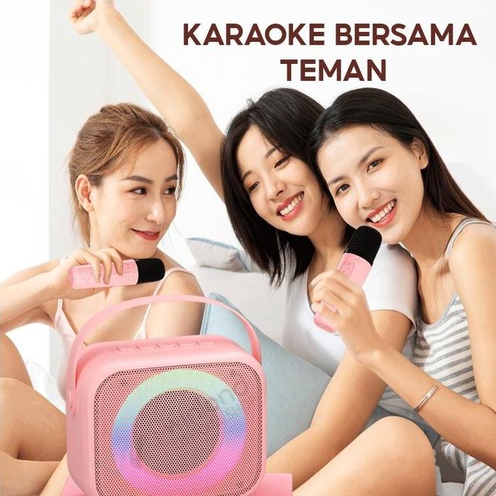Promo [Nurjannah Aliyah] Winland Speaker Bluetooth Portable Karaoke 2 Mic Wireless Speaker Karaok