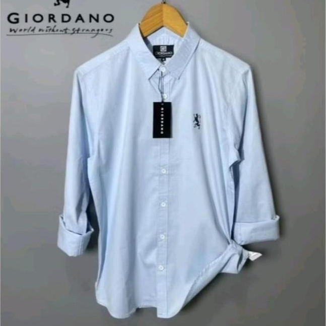 Kemeja Pria GIORDANO 3D Slim fit | Kemeja Panjang Pria Casuall