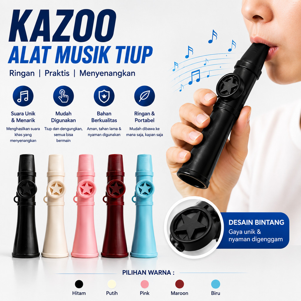 Kazoo Profesional  Suling Dipelajari Suara Alat Musik Untuk Pemula Pendamping Gitar Peluit  Kazoo Al