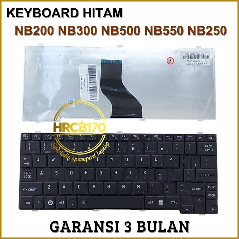 Keyboard Toshiba NB510 NB500 NB505 NB550 NB550D NB520 HITAM -HRCB