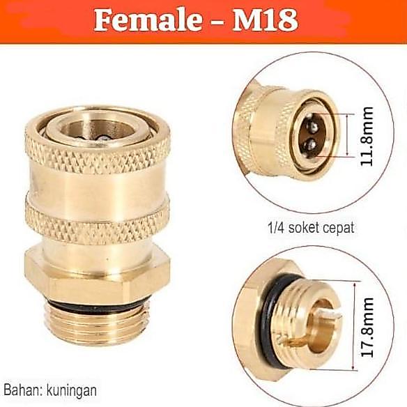 Coupler Quick Release 3/8 inch Male Drat luar 17,8MM