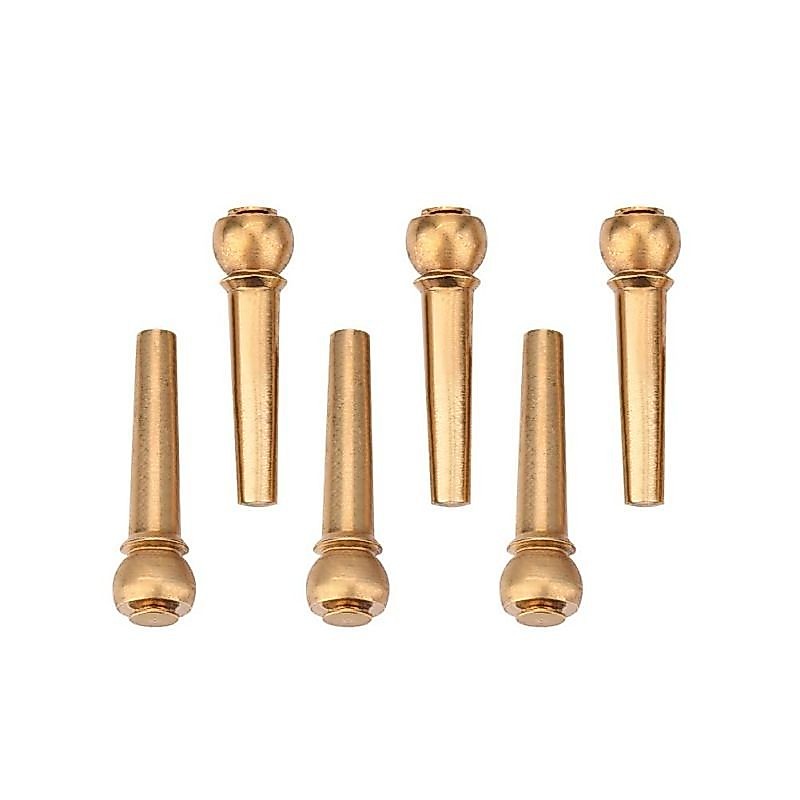6PCS Pin Bridge Gitar Bridge Pin Gitar Akustik Bahan Tembaga Emas Premium Terbaik Berkualitas