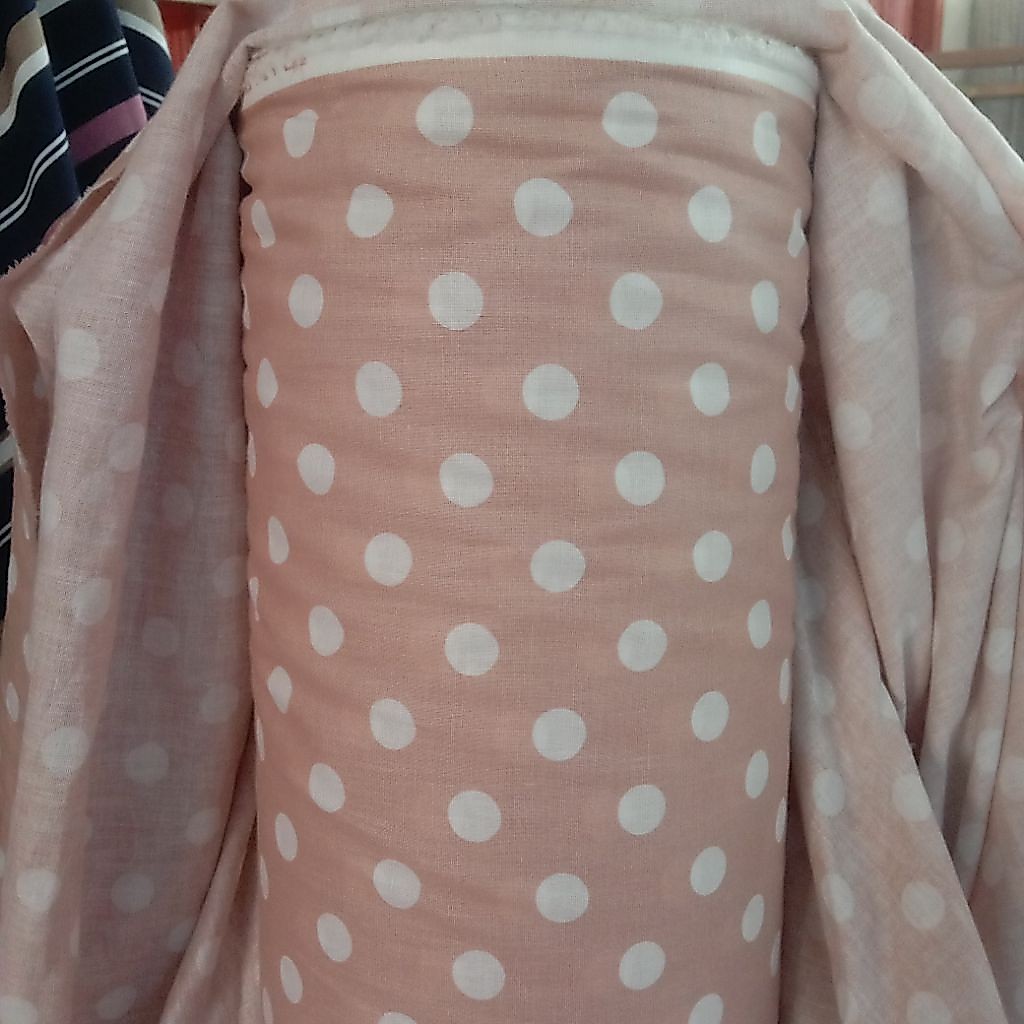 Bahan katun poplin polkadot 100%full katun