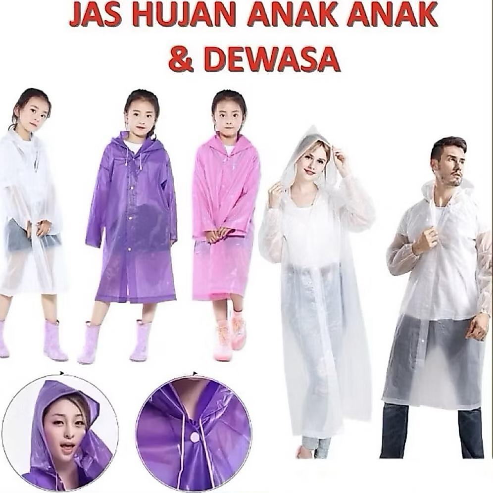 Diskont Yh Jas Hujan Anak Karakter Hoodie Murah Eva Ponco Lengan Polos Jas Hujan Dewasa Warna Mantel