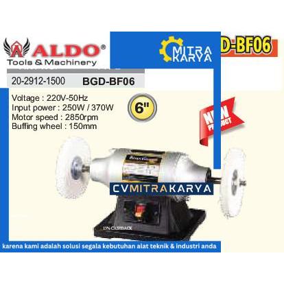 Mesin Gerinda Gurinda Grinda Duduk 6" inch As Panjang Bench Grinder Long Buffing  6 inch BGD-BF06 AL