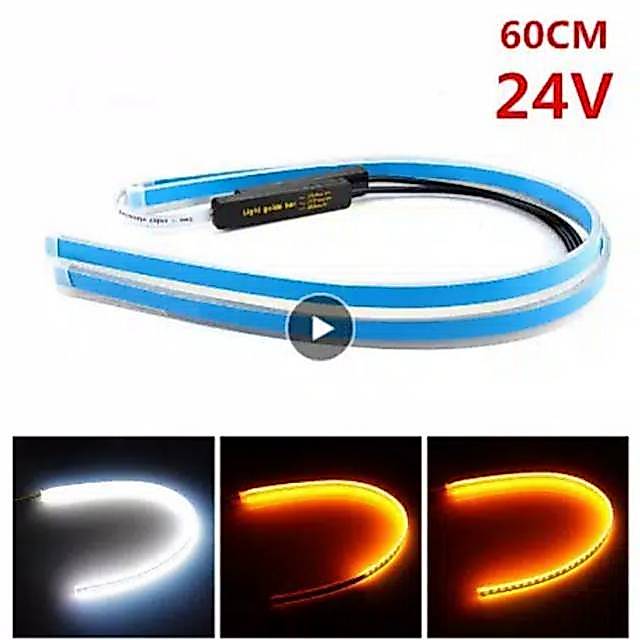 sepasang lampu Led drl alis 2 mode runing 24 volt truk dan bus
