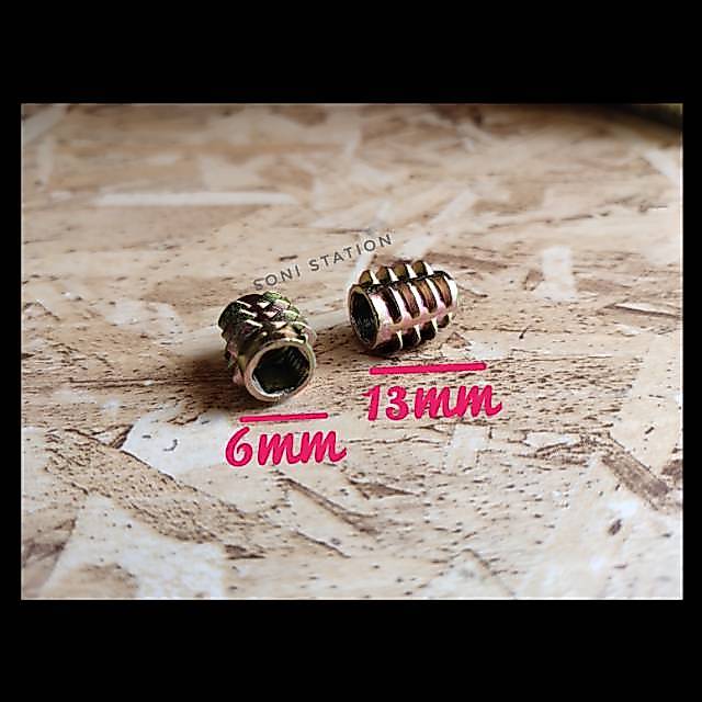Mur nanas M6 x 13 /mur tanam 6mm