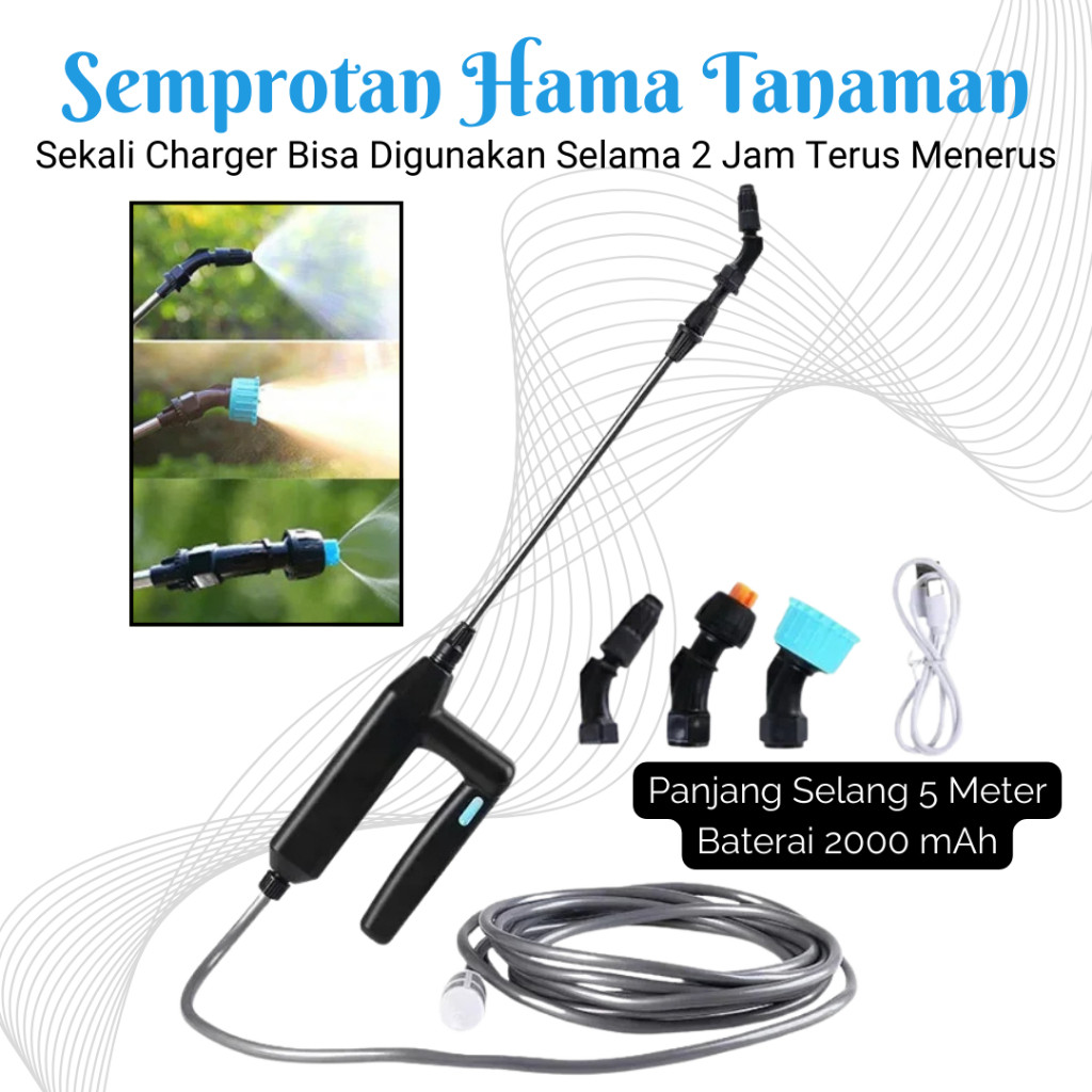 Semprot Tanaman Elektrik Portabel Mini 2000 mAh Pupuk Pestisida Semprotan Air Elektrik Stik Sprayer
