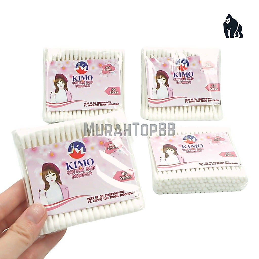 Cotton Bud Dewasa Kimo isi 100 Sticks / Pembersih Telinga Korek Kuping Kapas Besar / Makeup Kosmetik
