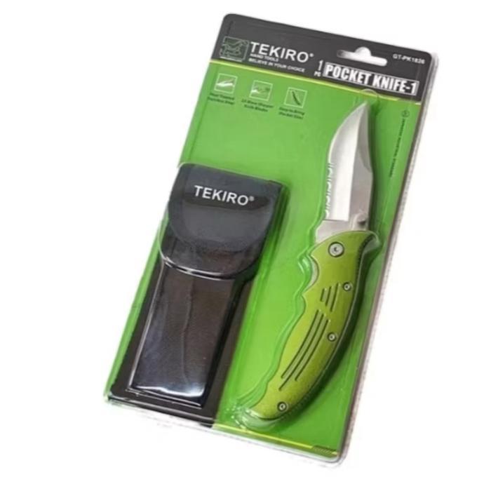 TEKIRO pocket knife 2 pisau lipat stainless dengan sarung - Pocket knife 1