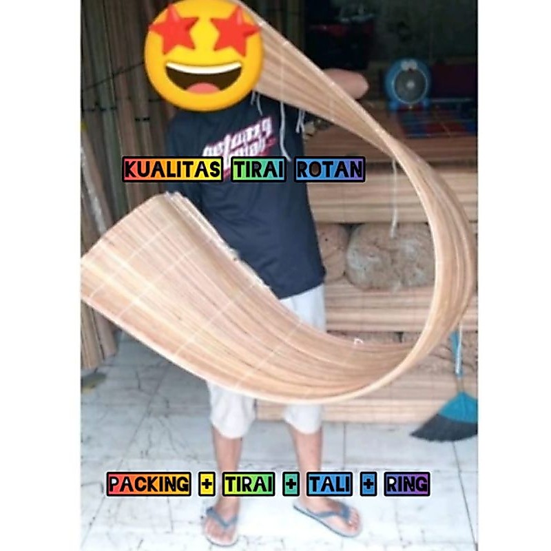 tirai krey rotan lunjong outdoor anti air dan panas uk 2mx2m harga murah