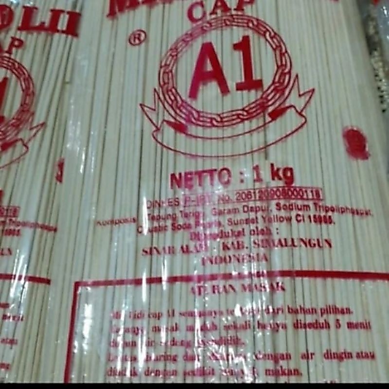 Mie Lidi A1 Warna Putih Mentah 1 kg