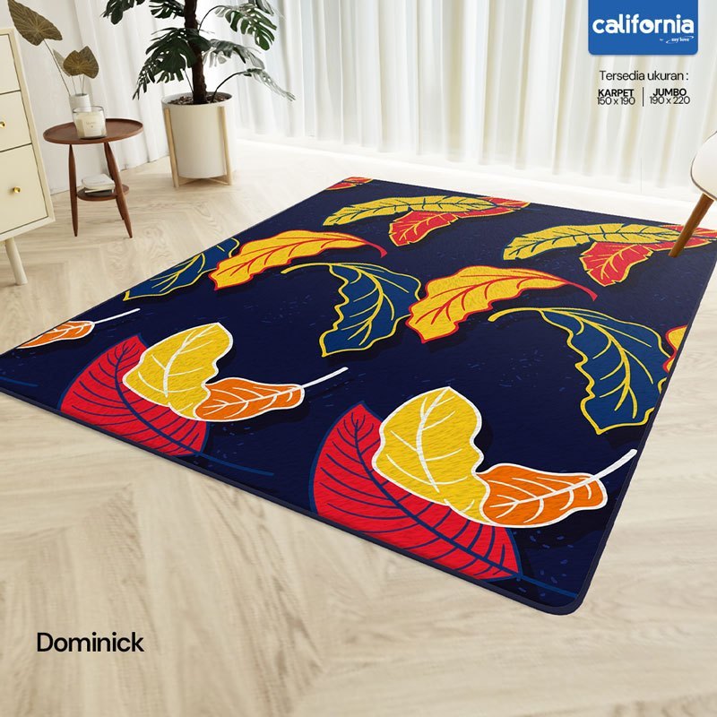 CALIFORNIA Karpet Mini Premium Lapis Busa Ukuran 90x140 Karpet Travel Anti Selip Motif