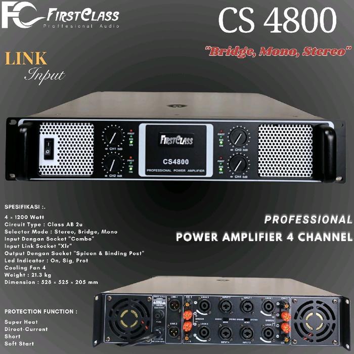 Professional Power Amplifier Firstclass CS 4800 | Power Amplifier 4 Channel Power Amplifier kelas AB