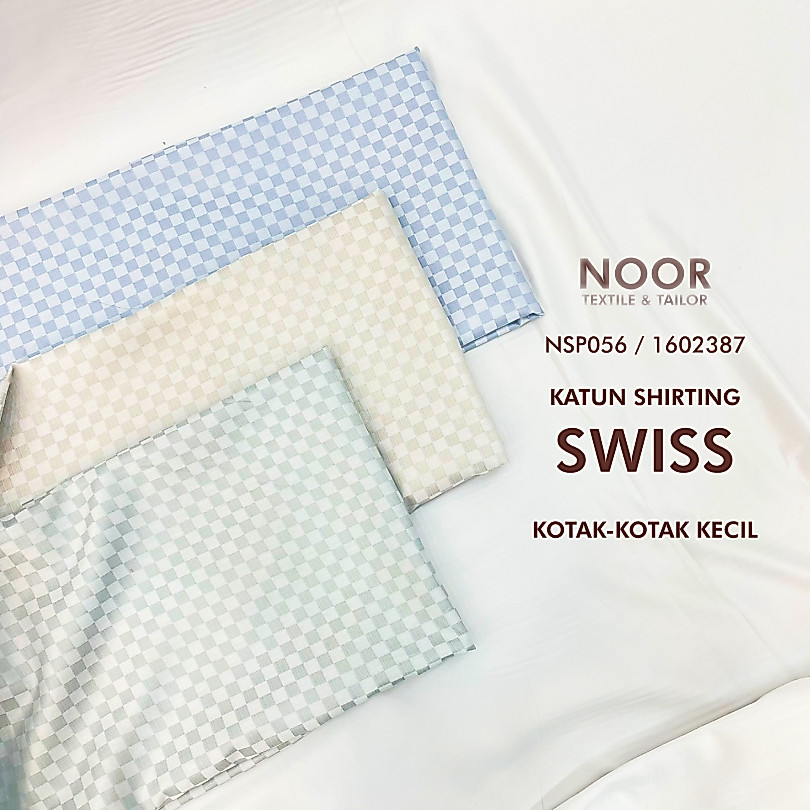 Kain Katun Shirting Swiss - Kotak-kotak Kecil | Katun Italy Premium | Bahan Kemeja
