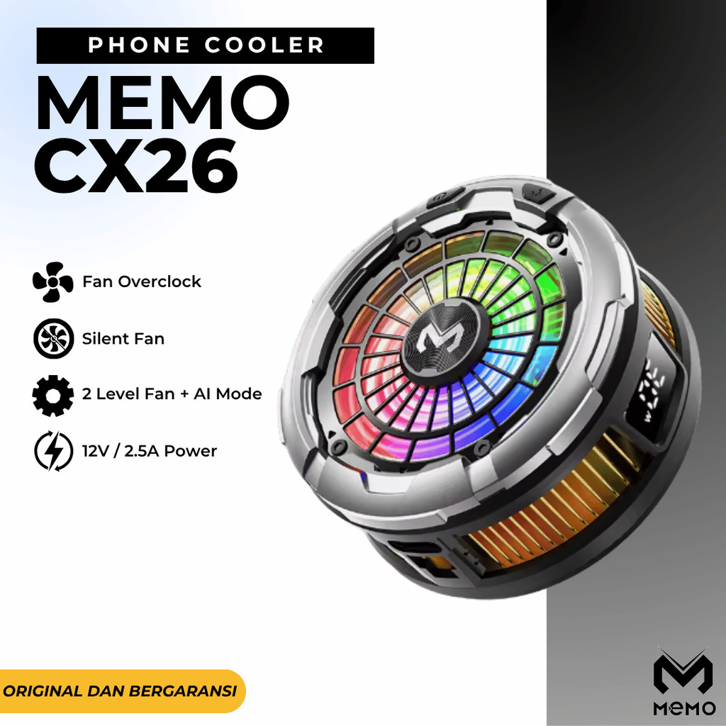 MEMO Cooler HP CX26 Magnetic 30W High Power Phone Cooler 100-Level Wind Speed Adjustment Semiconduct