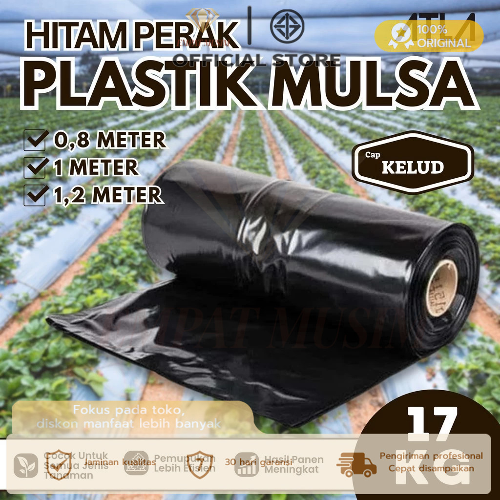 Per Roll Mulsa Hitam Perak Lebar 60cm-120cm/ PLASTIK MULSA ( 1 ROLL ) panjang 250 meter * Lebar 120c