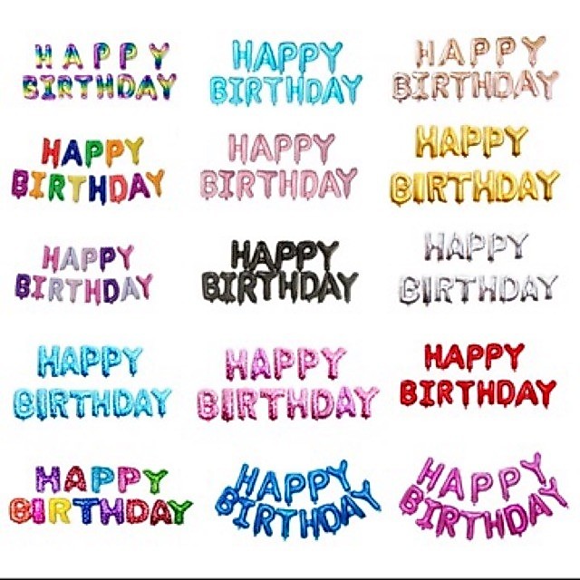 KKL Paket Set ulang tahun Balon Huruf 40cm isi 1 set: Happy Birthday