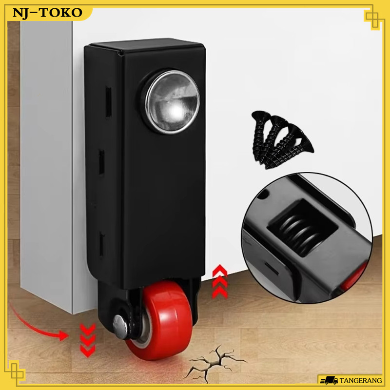 Roda Pintu Geser Bawah Cold Rolled Steel Magnet Kuat Roda Pengarah Pintu Senyap Stabil Sparepart Pin