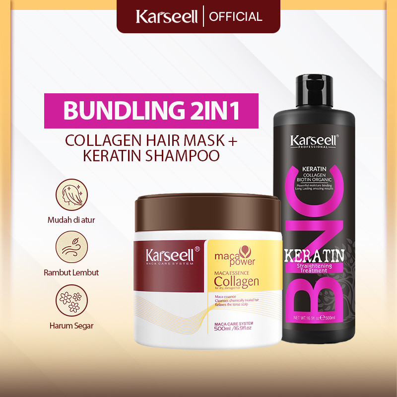 KARSEELL OFFICIAL - [ 2IN1 ] Karseell Perawatan Rambut Kusut / Kering / Mengembang / Karsel Hair Mas