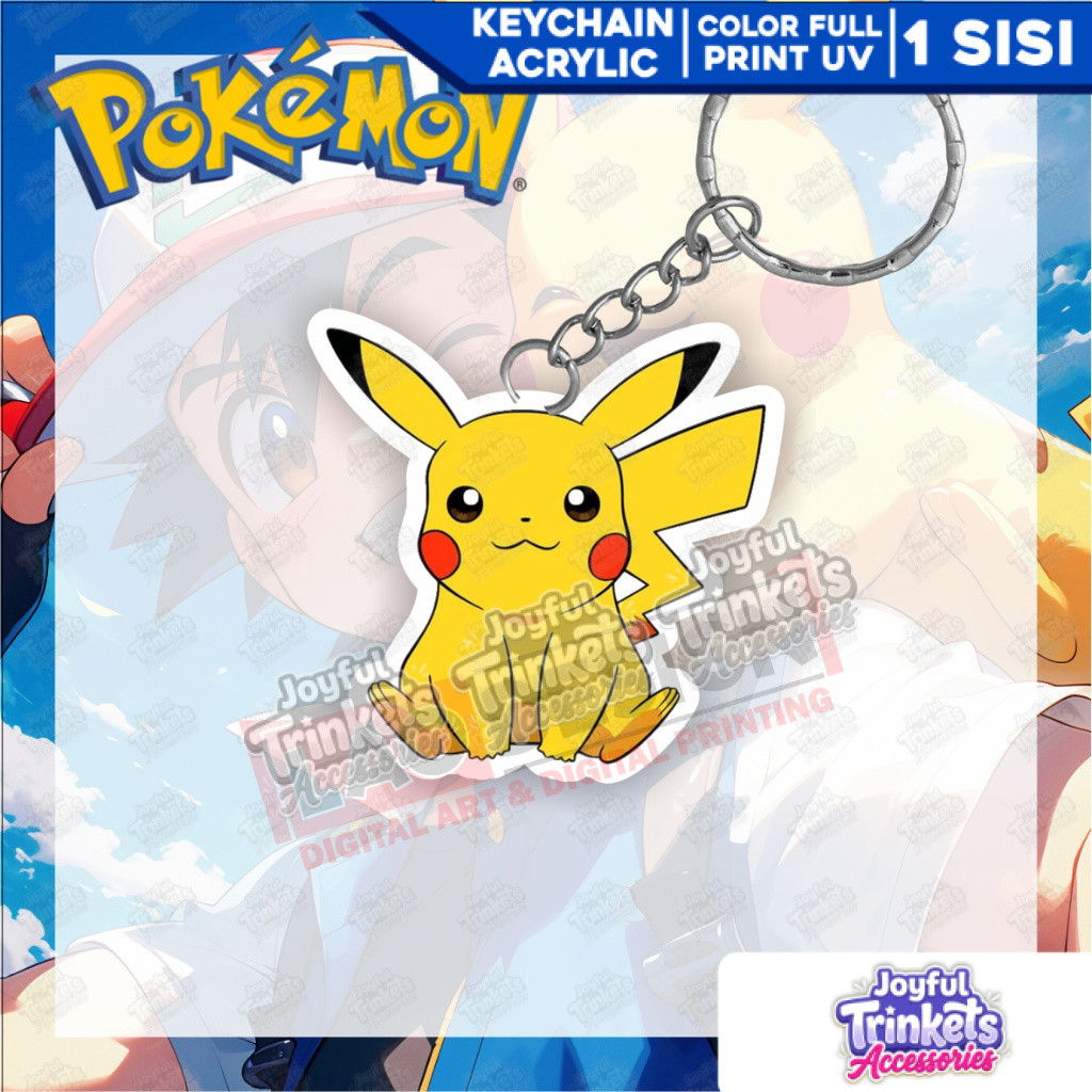 Gantungan Kunci Pikachu Pokemon - Gantungan Kunci Pokemon - Gantungan Kunci Akrilik - Gantungan Kunc